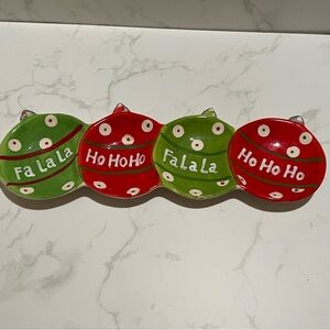 Fa La La Ho Ho Ho Ornaments Holiday Tray or Candy Dish